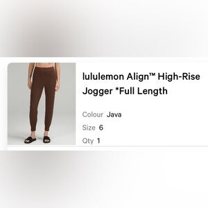 lululemon athletica Java High-Rise Jogger size 6